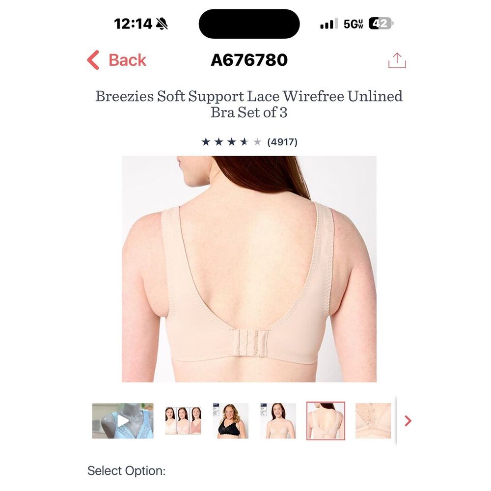 Breezies Soft Support Lace Wirefree Bra 1X Pink A676780 No Padding - Picture 8 of 10